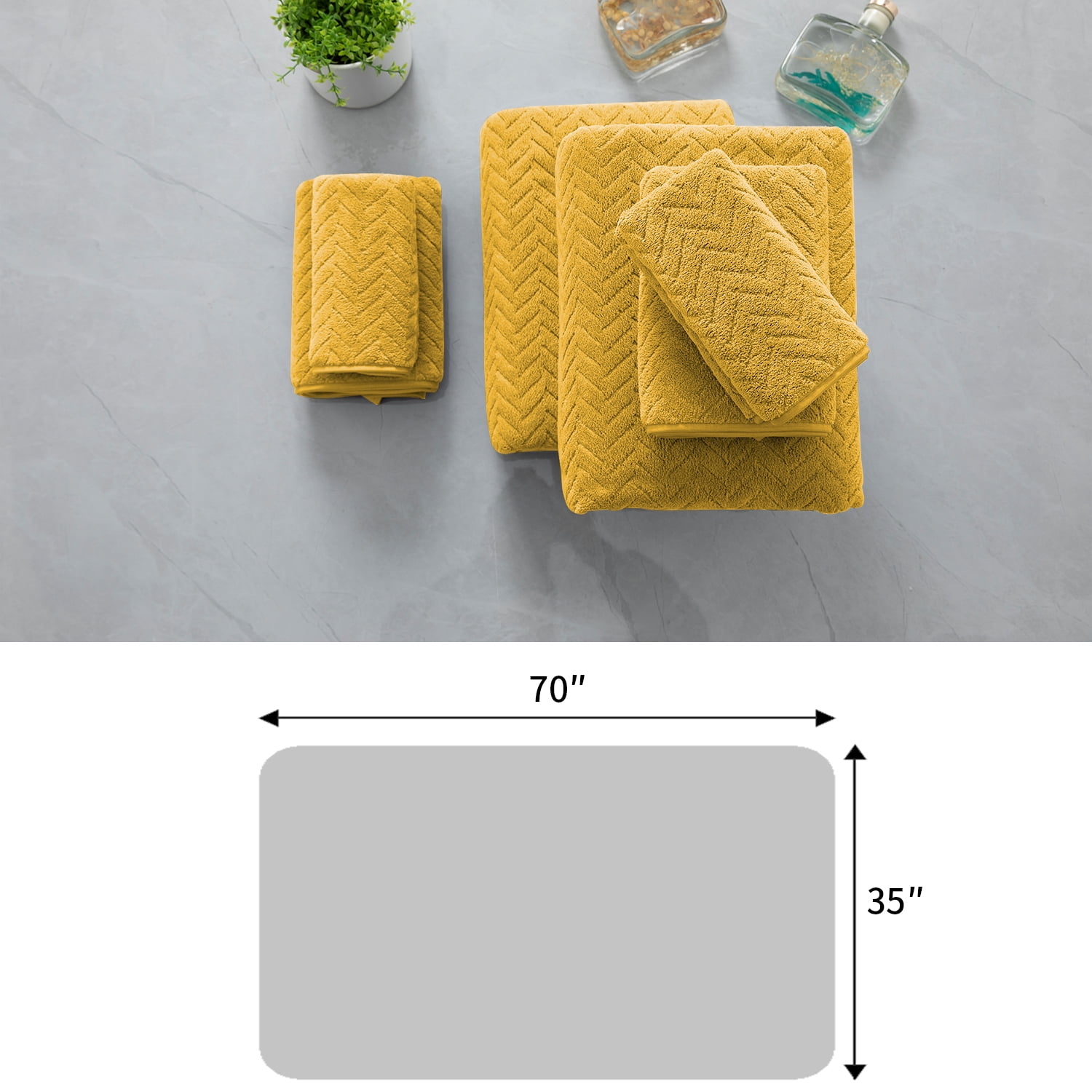 Beartech 3 Pack Microfiber Bath Towel Set Soft & Quickly Dry Bathroom Towel,Super absorbent Plush Bath Sheet Towel Oversized Towels Hotel Shower Towel-Ginger