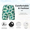 thumbnail image 5 of Balery Green Sea Turtle Mens Swim Trunks Swim Shorts for Men Quick Dry Inseam Beach Shorts with Compression Liner Pocket-Small, 5 of 9