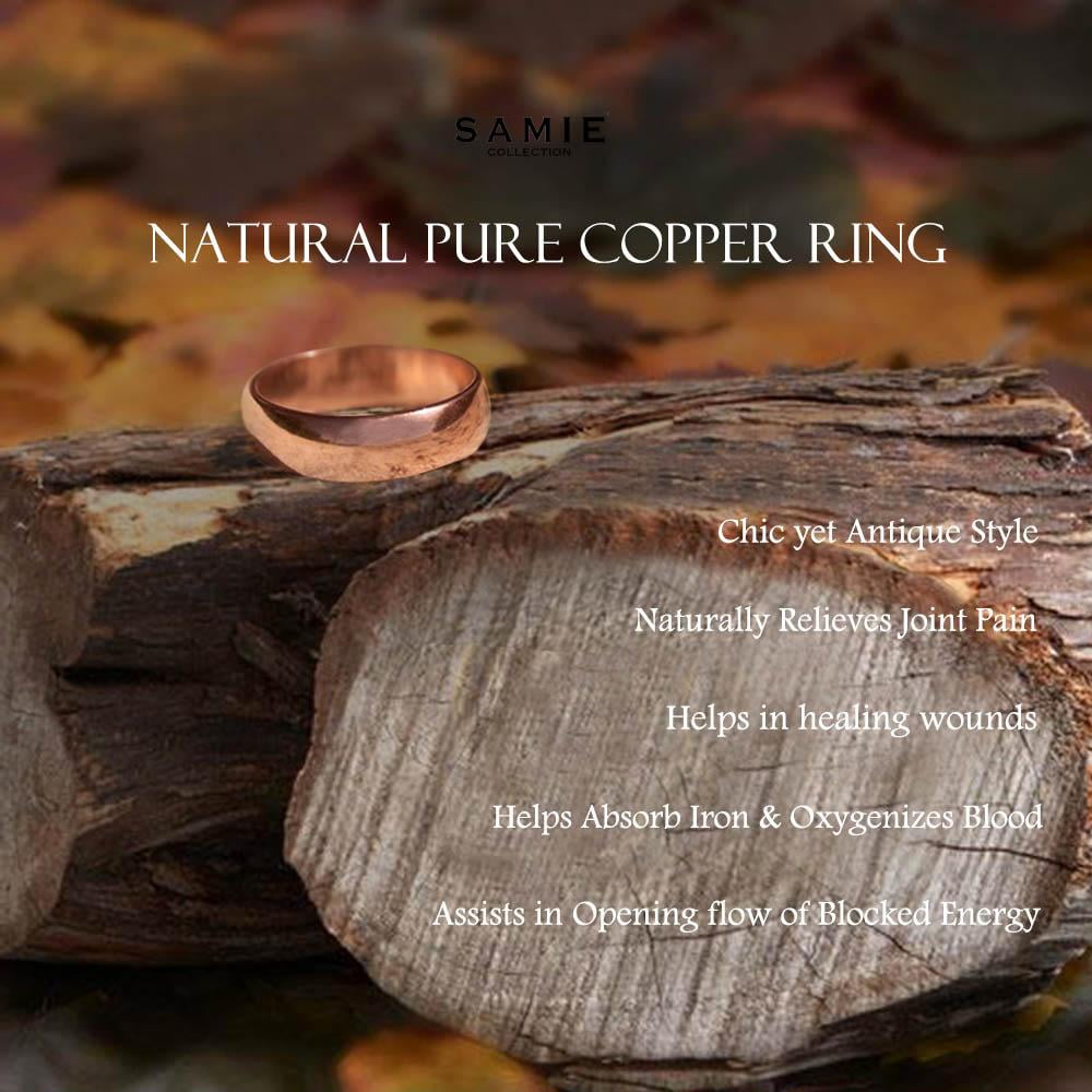 Uncoated Pure Copper Trace Mineral Effective Against Viruses Bacteria Natural Relief of Arthritis; 6mm; Size 6-12 Germs IVY /& BAUBLE Antimicrobial Solid Copper Therapy Ring Band for Men /& Women