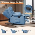 thumbnail image 3 of Lnsenfin Manual Small Recliner Chair for Small Spaces Linen Living Room,Blue, 3 of 6