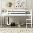 thumbnail image 2 of Euroco Wood Full Size Loft Bed, Low Profile Bed with Ladder, White, 2 of 11