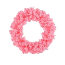 EWASWON Christmas 16 inch Artificial Pink Christmas Wreath - Door Hanging Welcome Decor for Holiday & Gift