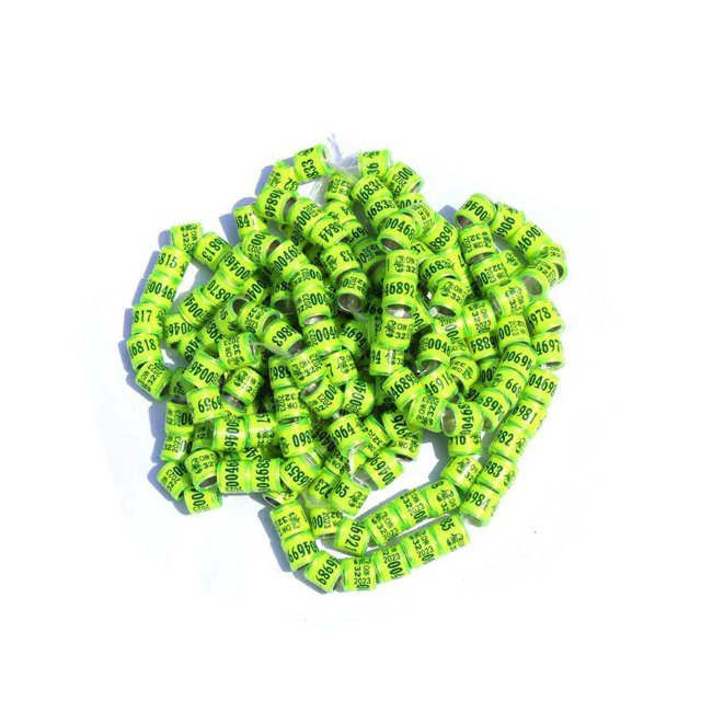 50x 2023 Pigeon Leg Rings Bird Foot Bands for Bantam Finch Canary Yellow
