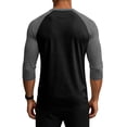 thumbnail image 4 of Fabrcox 3/4 Sleeve Shirt Men Crew Neck Raglan Mens Baseball Shirt Color Block Breathable Going Out Gym Workout Shirts Men Gray S, 4 of 5