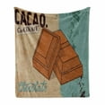 thumbnail image 1 of Chocolate Soft Flannel Fleece Throw Blanket, Vintage Chocolate Bar Poster Grunge Candy Treats Graphic Design, Cozy Plush for Indoor and Outdoor Use, 50" x 70", Cadet Blue Cinnamon, by Ambesonne, 1 of 6