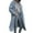 Blue, variant on IROINNID Women's Trench Coat Solid Color Long Sleeve Leisure Casual Loose Woolen Double Breasted ooo, Gray