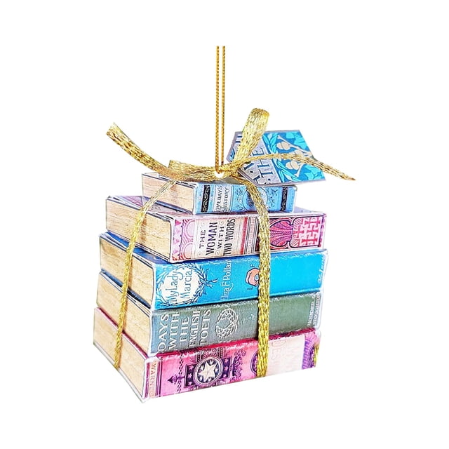 Book Lovers Shaped Bookshelf Pendant Acrylic Ornament Decorative Gift