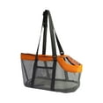 thumbnail image 4 of Bolsa de transporte para mascotas, bolsa de viaje, transpirable, cómoda, portátil, bolsa de mano para perros pequeños, gatos, senderismo, conejitos, naranja gris, 4 of 10
