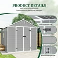 thumbnail image 2 of Seizeen Resin Shed, Outdoor Storage Shed 7.5x10.3FT Extra Large, Outside Garden Shed for Lawn Mover Bike Tool, w/Double Doors, Air Vents, Double Windows, PP Floor, 2 of 9