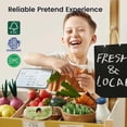 thumbnail image 3 of Tiny Land Wooden Grocery Store Playset – Pretend Shopping with Cash Register, Price Tags, Chalkboard & 6 Storage Bins, 3 of 11