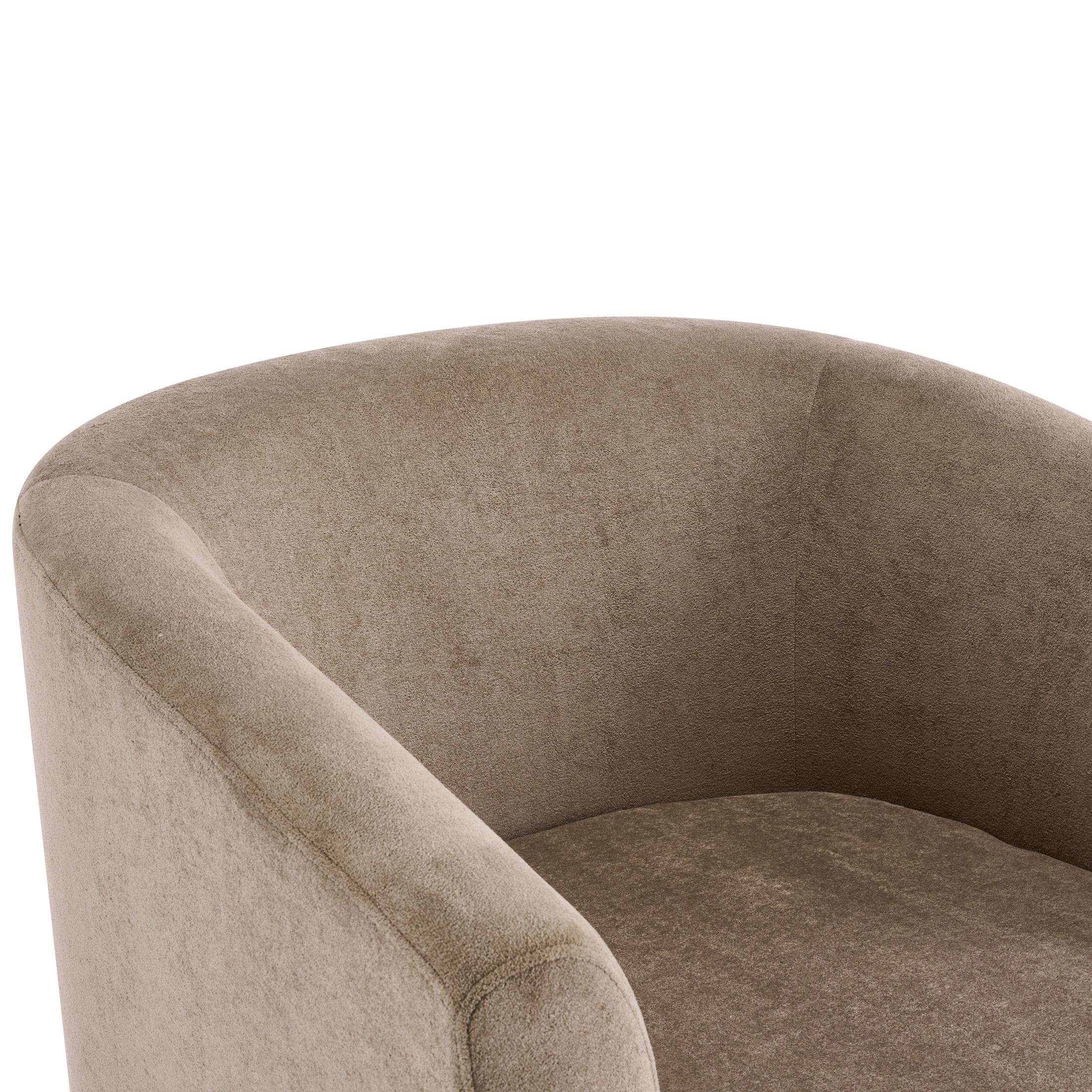 Christopher Knight Home 360° Swivel Barrel Chair with Velvet Upholstery and Wooden Base, Light Brown