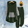 thumbnail image 2 of Womens Plus Size Lounge Sets Warm Fleece Sherpa Hoodies and Pants 2PC Fall Winter Outfits Loose Thermal Fuzzy Loungewear, 2 of 3