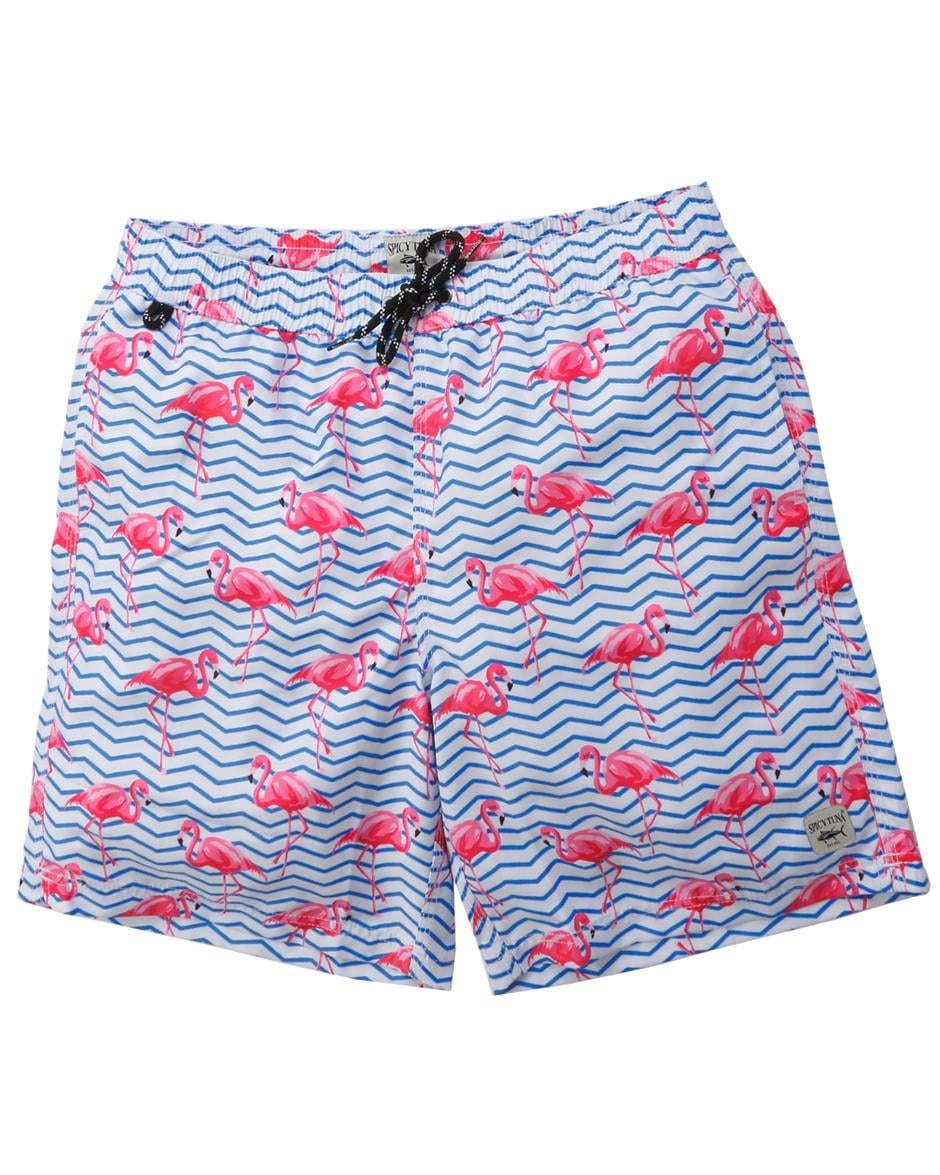 Boardshort Anchor Palm Tree Flamingo Boys Teen Quick Dry Sports Trunks