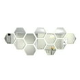thumbnail image 1 of 12PCS Acrylic Mirror Wall Stickers Self Adhesive Removable Hexagonal Decorative Mirror Sheet For Home Living Room Bedroom Decor, 1 of 6