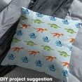thumbnail image 2 of jejeloiu Cartoon Dinosaur Fabric by the Yard 2 Yards,Wild Aniaml Trike Room Decor Fabric by the Yard,Green Blue Orange Fabric for Sewing For Boys Kids,Ultra Soft Home Decor, 2 of 6