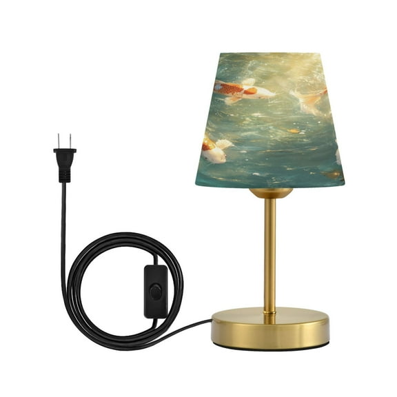 Wobogo Koi Fish Table Lamps Three-channel Adjustable Lighted Antique Brass Metal Base Simple Modern Style for Bedroom Nightstands Living Room and Office