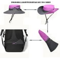 thumbnail image 4 of Womens Summer Sun Hat Beach Hat Wide Brim Outdoor UV Protection Hat Foldable Cool Mesh Ponytail Bucket Hat, 4 of 5