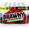 Brawny Tear-A-Square Paper Towels, 12 Family Rolls = 30 Regular Rolls, 3 Sheet Sizes (Quarter, Half, Full), Strength for All Messes, Cleanups, and Meal Prep