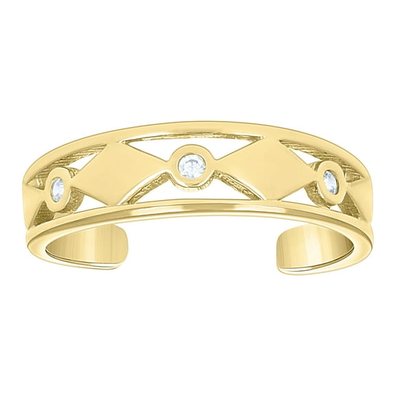 10kt Real Yellow Gold Womens Cubic-Zirconia Fashion Toe Ring