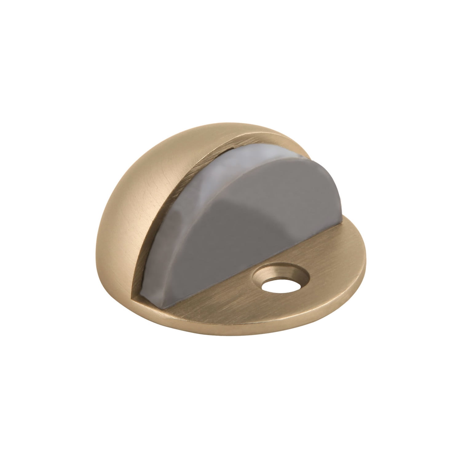 Dome Door Stop Wall Protectors with Rubber Stopper – Satin Brass Floor Mounted Door Stoppers 5-Pack – Design House, WM518187