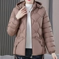 thumbnail image 4 of Xdegoge Plus Size Women Winter Coat Zip Up Quilted Padded Down Jackets Stand Neck Long Sleeve Puffer Coats Thermal Thick Warm Jacket with Pockets Outerwear, 4 of 5