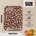 thumbnail image 2 of Howayme Melamine Plastic Serving Tray, 12.9"x9.6" Large Shatterproof Decorative Food Tray for Restaurant, Parties, Kitchen & Outdoor Use, Brown Leopard Pattern, 2 of 6