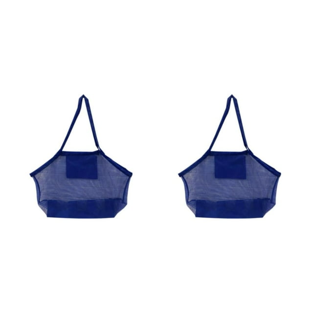 Wweixi Large Mesh Tote Bag for Beach and Swimming Pool Convenient Sand-Away Bag Blue Extra Large 2Set
