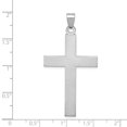 thumbnail image 3 of Auriga Fine Jewelry 14K White Gold Florentine Satin Cross Pendant for Women (L- 48 mm, W- 25 mm), 3 of 5