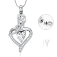 thumbnail image 5 of Heart Urn Necklace for Ashes for Women Cremation Jewelry Rose Flower Eternity Memorial Forever in My Heart Ashes Keepsake, Adjustable Silver Chain 20+2 Inches, 5 of 8