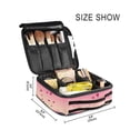 thumbnail image 3 of FORMRS Travel Makeup Bag Large Capacity Train Case Cosmetic Organizer with Adjustable Dividers, Pixel Floating Hearts, 3 of 8