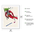 thumbnail image 2 of Ski - Slalom Skiing - Western Airlines - Vintage Airline Travel Poster by Don Weller c.1970 - Japanese Unryu Rice Paper Art Print (Unframed) 18 x 24 in, 2 of 4