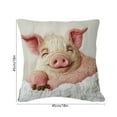 thumbnail image 3 of Lilixerw 18x18 Inch Cute Pig Pattern Pillow Cover Printed Embroidery Style Cushion Case,Soft Short Lint Throw Pillowcase for Sofa Bedroom Living Room Home Spring Decor,White, 3 of 6
