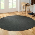 thumbnail image 2 of TOWN & COUNTRY BASICS Pax Herringbone Textured Solid Everwash® Washable Area Rug, Low Pile, Non-Slip Backing, Easy Clean Pet & Family Friendly Rug, Dark Grey, 5' Round, 2 of 15