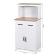 thumbnail image 5 of Kitchen Microwave Cabinet with 2 Drawers, 2 Doors & Shelf Floor Cupboard for Dining Room, Home Storage Buffet, White, 5 of 11