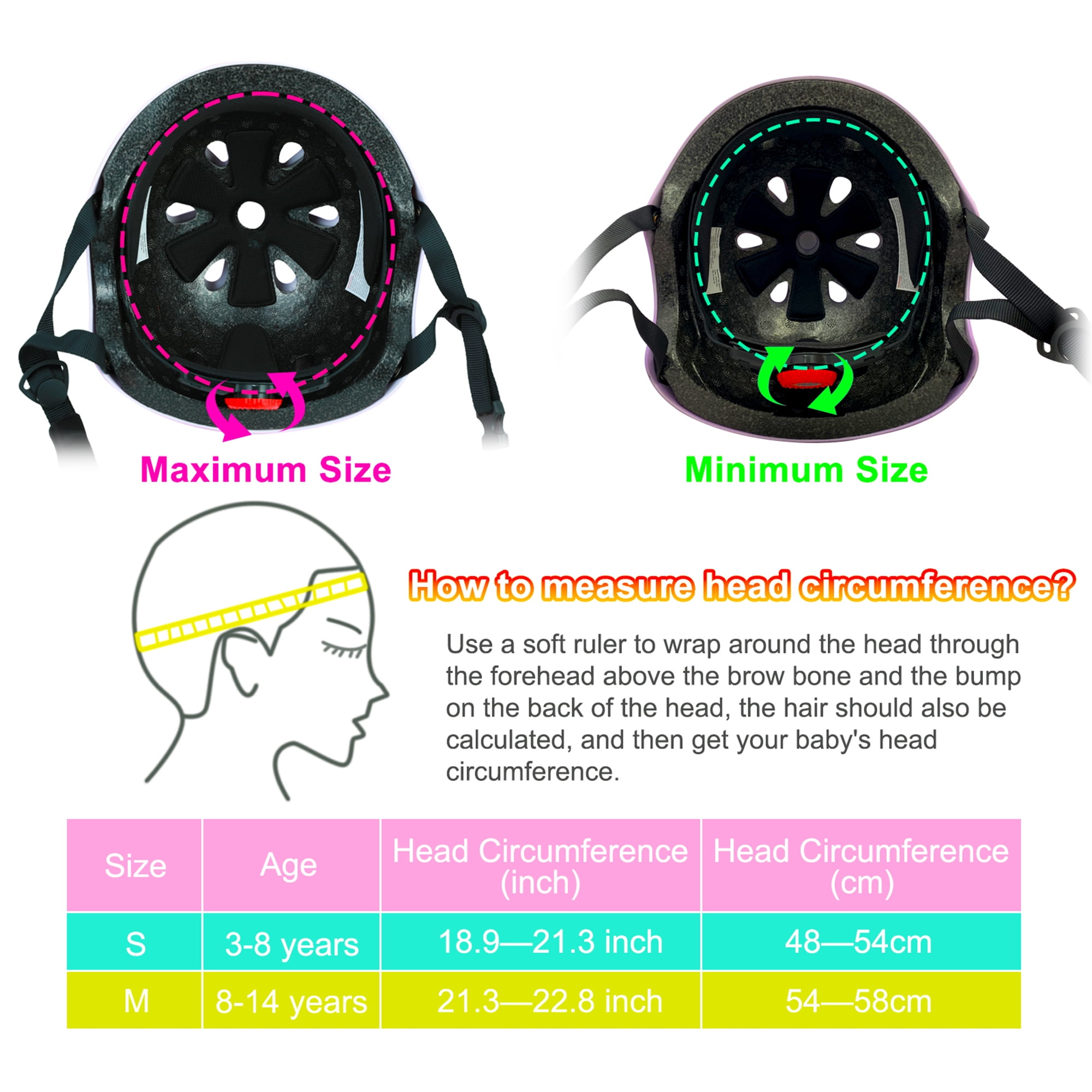 Kids Bike Helmet for Age 3-5-8-10-16 Years Boys Girls Toddler Cycling Skateboard RollerScooter Rollerblade Helmet