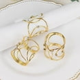 thumbnail image 5 of Balsa Circle 4 Gold Metal Hollow Woven Dinner Napkin Rings Rhinestones Wedding Party Events Decorations Supplies, 5 of 8