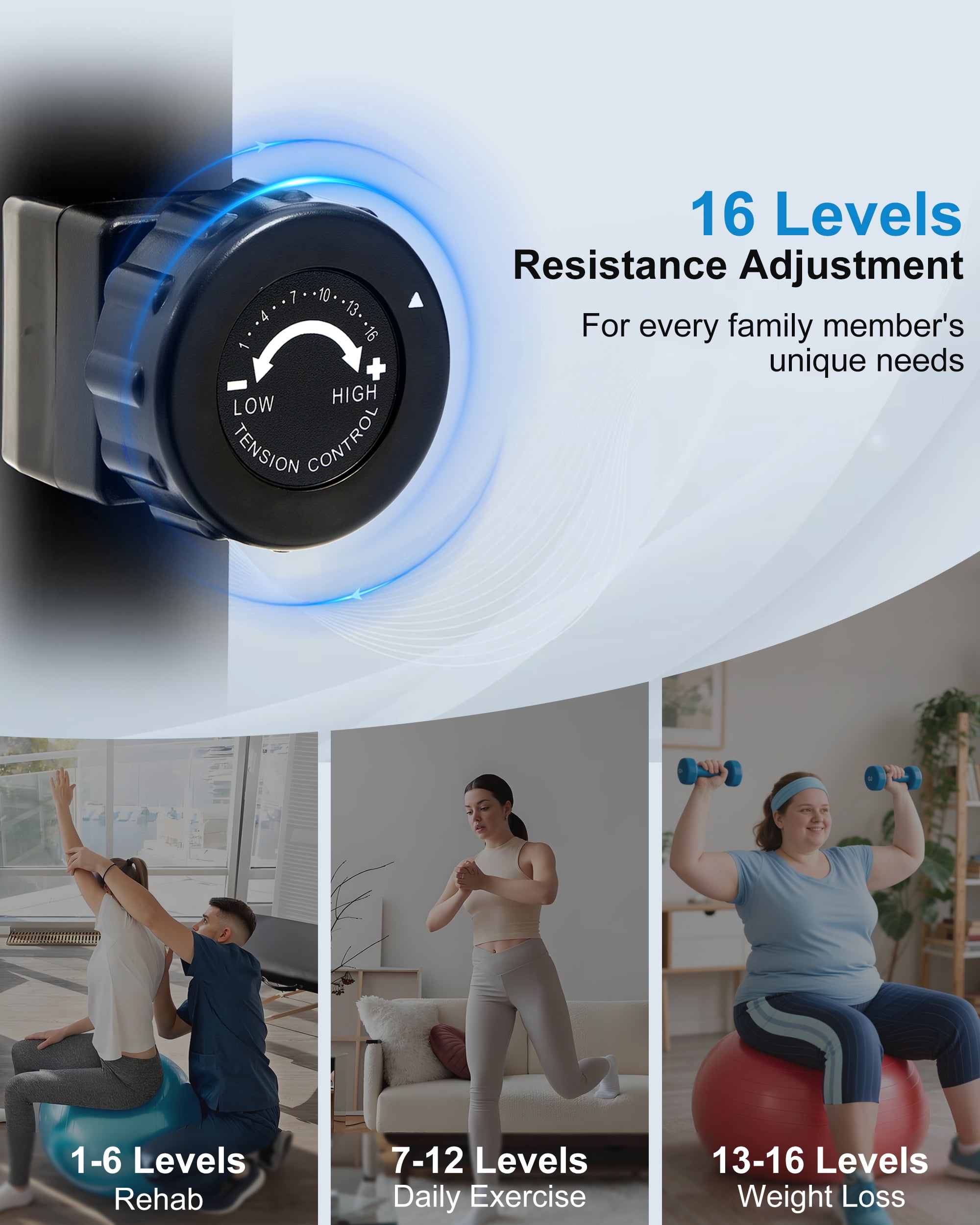 ECHANFIT Recumbent Exercise Bike for Home with Smart Workout App, 380 lb Capacity, 16-Level Resistance