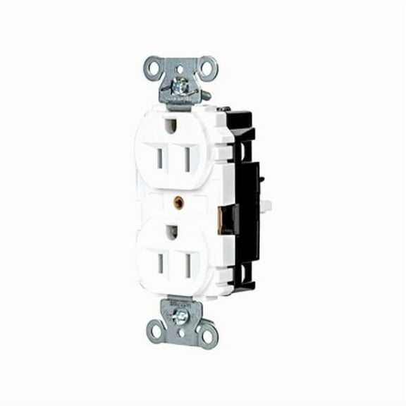 Hubbell Wiring Device-Kellems Receptacle,1/2 hp,125V AC,NEMA 5-15R 5262STW