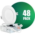 thumbnail image 1 of QPLUS 4Inch LED Recessed Slim Pot Light with Junction Box, 10W (=75W), 750 Lumens, Dimmable, IC Rated, ETL, Energy Star (6500K, 48 Pack), 1 of 5