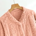 thumbnail image 2 of LOPECY-Sta Super Soft Pajamas for Women Winter Solid Color Fleece Long Sleeved Button V Neck Top Warm Ultra Comfy Lounge Furry Home Clothes, 2 of 6