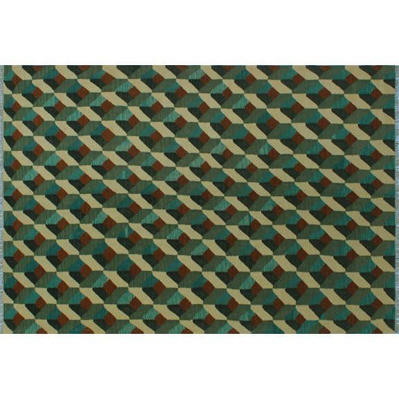 Winchester Jacoby Green/Ivory Rug, 5'8" x 8'3"