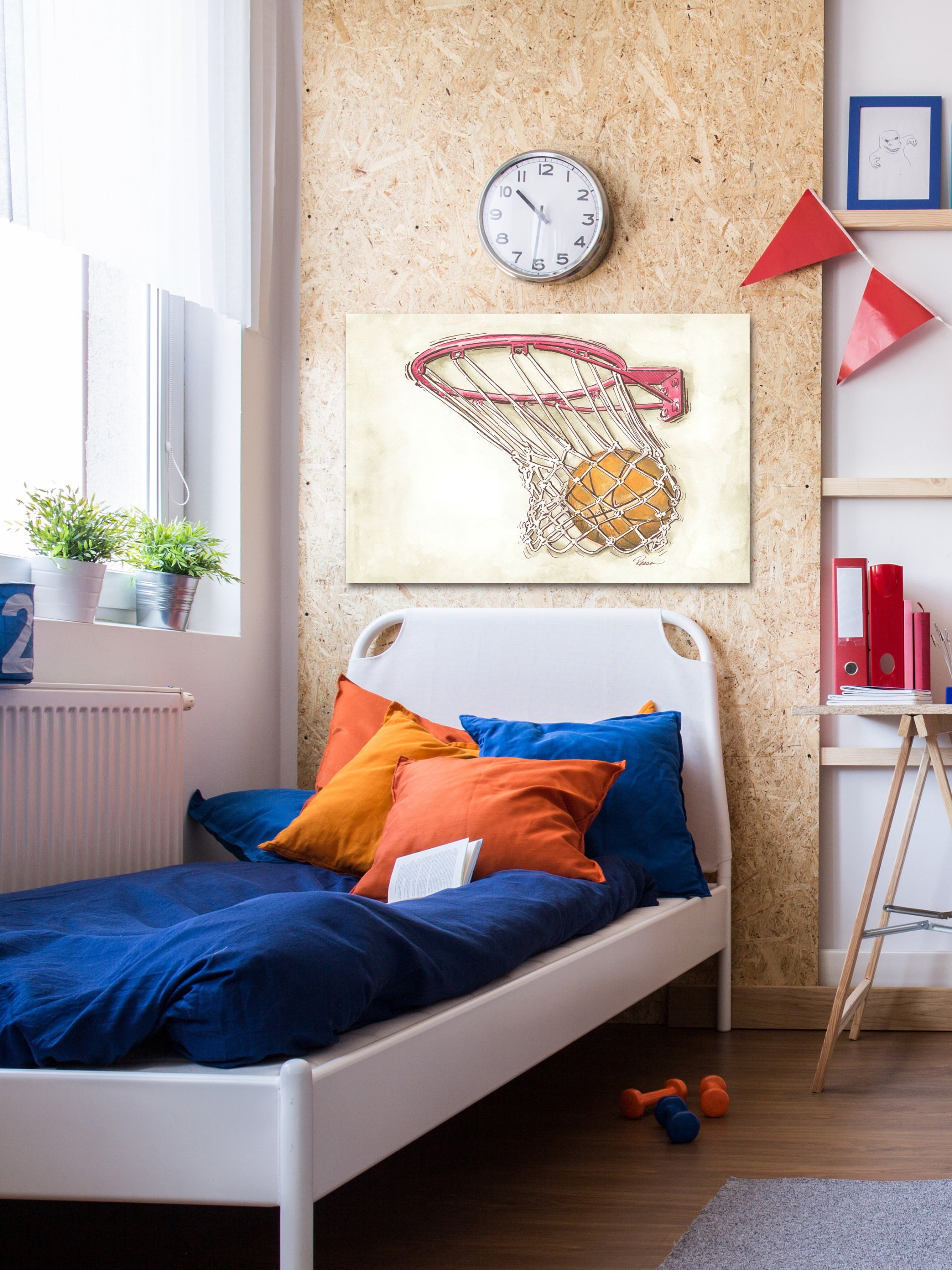 "Basketball Swish" Painting Print on Wrapped Canvas