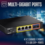 TRENDnet TEG-S562, 6-Port Multi-Gig Network Switch, Unmanaged Desktop Ethernet Switch with Metal Housing, Black