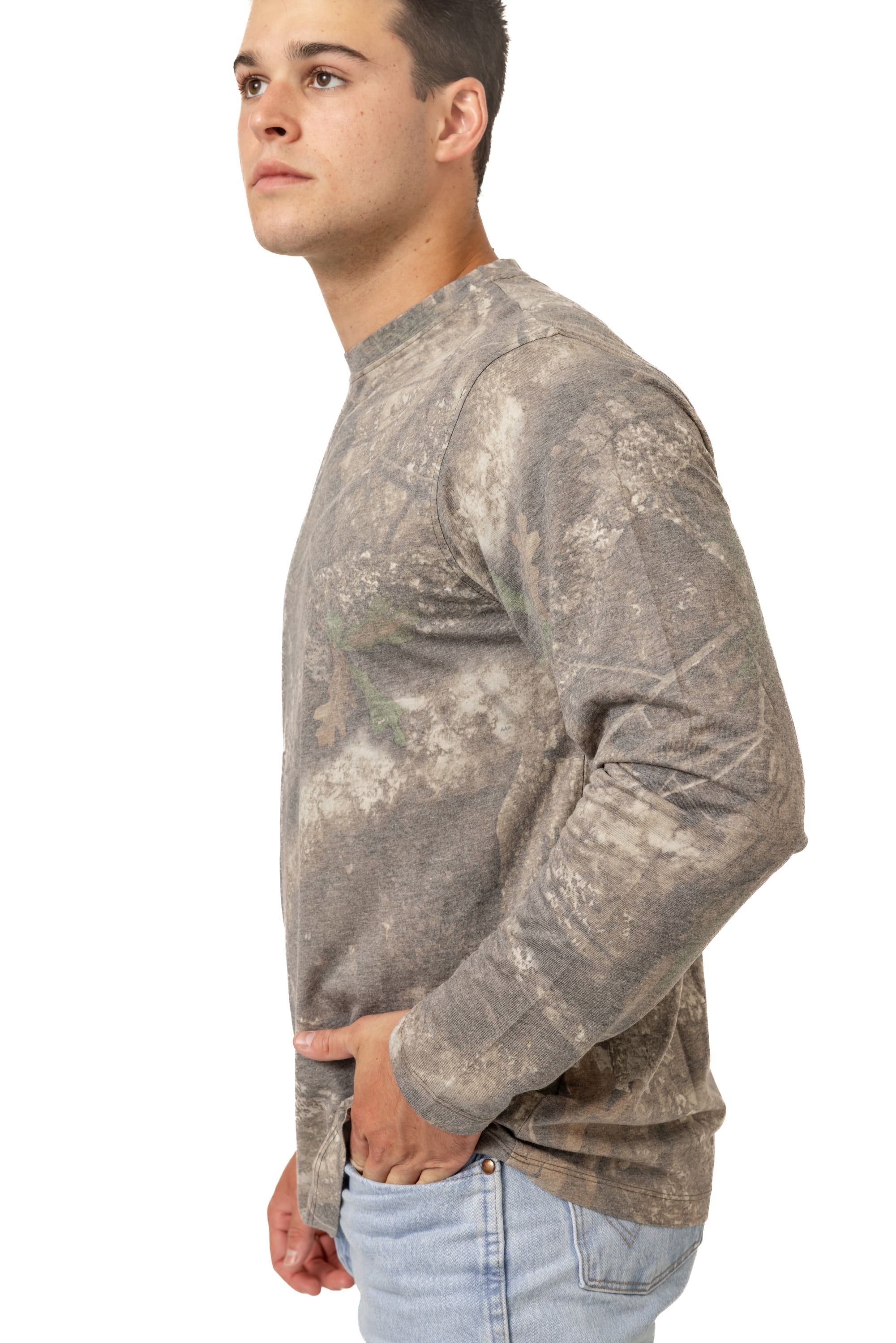 Realtree Men's Camo Long Sleeve Tri-Blend Shirt | Ultra-Soft Hunting Tee for Outdoors | Limited Edition