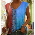 thumbnail image 2 of up to 60% off Gifts Usmixi Womens Tank Tops Beach Fashion Plus Size Comfy Lightweight Tshirts Vest Summer Trendy Tie-Dye Print V-Neck Sleeveless Shirts Blouse Red XXXXL, 2 of 6