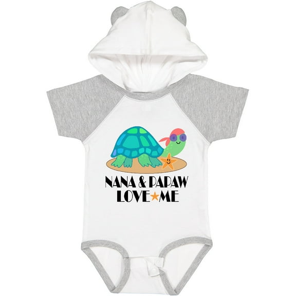 Inktastic Nana and Papaw Love Me Grandchild Turtle Boys or Girls Baby Bodysuit