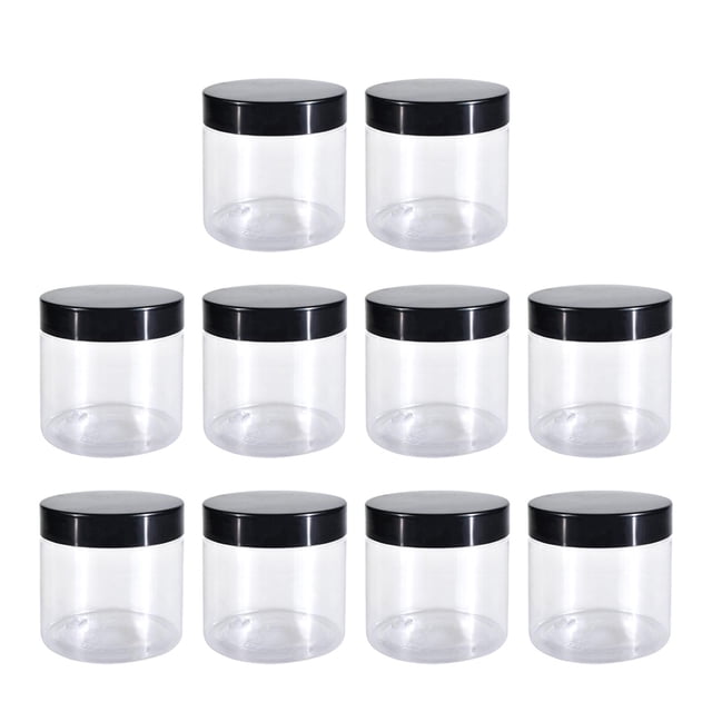 Rongfmy Empty Pet Jar with Lid Kitchen Canisters for Body Lotion Spices Coffee Beans 10pcs 200ml