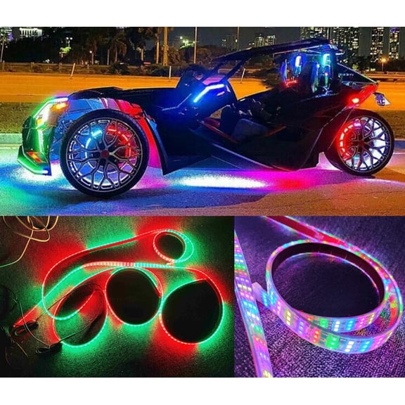 Tzvmny LED Lighting Factory - 12PCS 1FT 12" Waterproof Chasing LED Underglow Lights For Car Truck Quad Row Strips