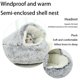 thumbnail image 2 of Cama cueva para mascotas cálida para invierno antideslizante nido de gato con cojín interior extraíble y lavable cuddler de cama de donut de felpa sua, 2 of 7