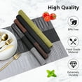 thumbnail image 4 of VCVCOO Placemats Set of 6 - Wipeable Heat Resistant Non-Slip Place Mats for Indoor/Outdoor Dining, Washable PVC Vinyl Woven Table Mats Grey Stripe, 4 of 10